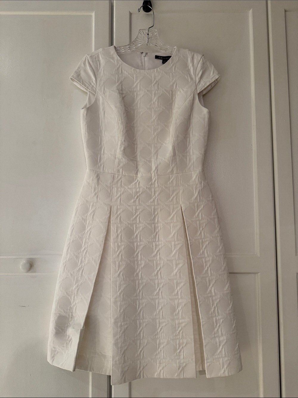 NWT ❣️ Brooks Brothers Off White Textured Fit & Flare Dress - Picture 7 of 8